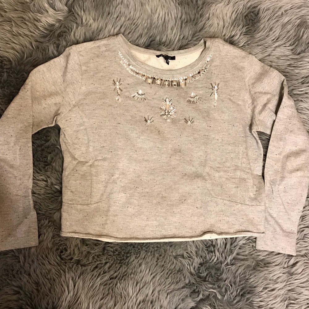KIIND OF jeweled crops sweatshirt